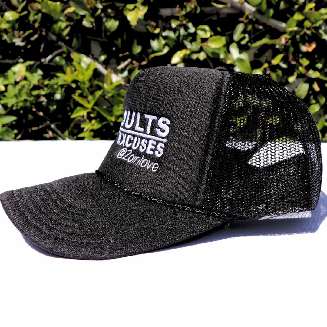 A-Trucker Hat- Black with Black Mesh
